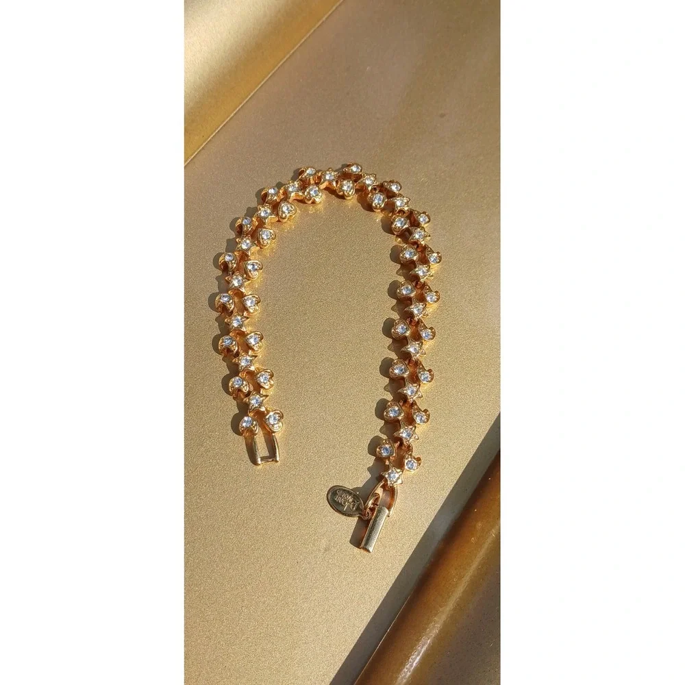 RARE MINT Signed Joan Rivers Celestial Heart & Stars Brilliant Crystal Bracelet